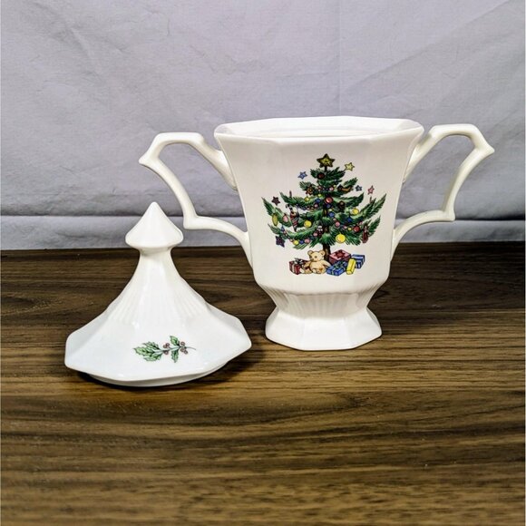 Nikko Classic Christmas Tree Sugar & Creamer Set Japan Vintage - Picture 3 of 13